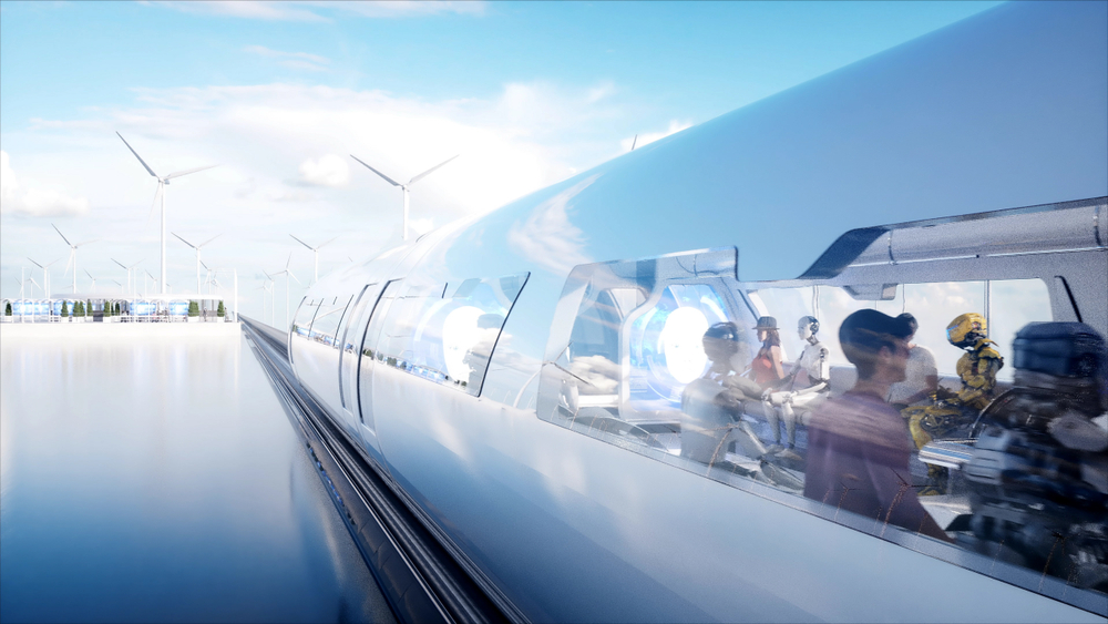 Futuristic monorail transport concept